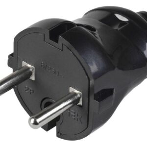 Вилка прямая ВПп20-02-Ст разборная без заземл. контакта 6А черн. IEK EVP20-06-01-K02 оптом купить цена