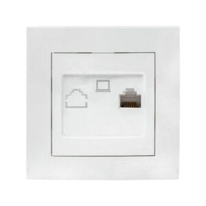 Розетка компьютерная 1-м СП Валенсия RJ45 бел. PROxima EKF EWK01-035-10 оптом купить цена