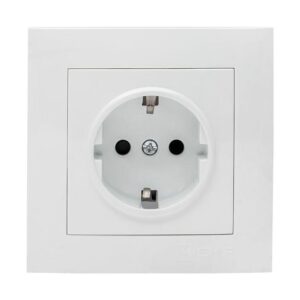Розетка 1-м СП Валенсия 16А IP20 с заземл. защ. шторки бел. PROxima EKF EWR16-028-10 оптом купить цена