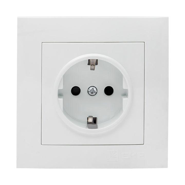 Розетка 1-м СП Валенсия 16А IP20 с заземл. защ. шторки бел. PROxima EKF EWR16-028-10 купить оптом выгодно Розетка 1-м СП Валенсия 16А IP20 с заземл. защ. шторки бел. PROxima EKF EWR16-028-10 оптом купить цена