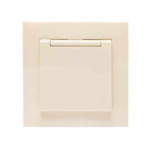 Розетка 1-м СП Валенсия 16А с заземл. с крышкой защ. шторки крем. PROxima EKF EWV10-124-20 оптом купить цена