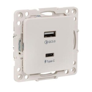 Розетка USB 2-м Стокгольм тип A+C механизм бел. PROxima EKF EYR-2USB-type-C оптом купить цена