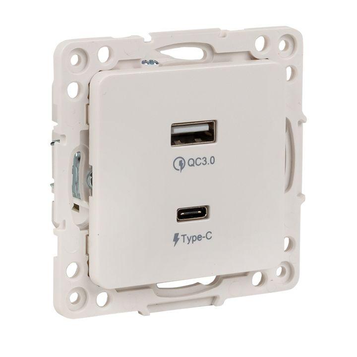 Розетка USB 2-м Стокгольм тип A+C механизм бел. PROxima EKF EYR-2USB-type-C купить оптом выгодно Розетка USB 2-м Стокгольм тип A+C механизм бел. PROxima EKF EYR-2USB-type-C оптом купить цена