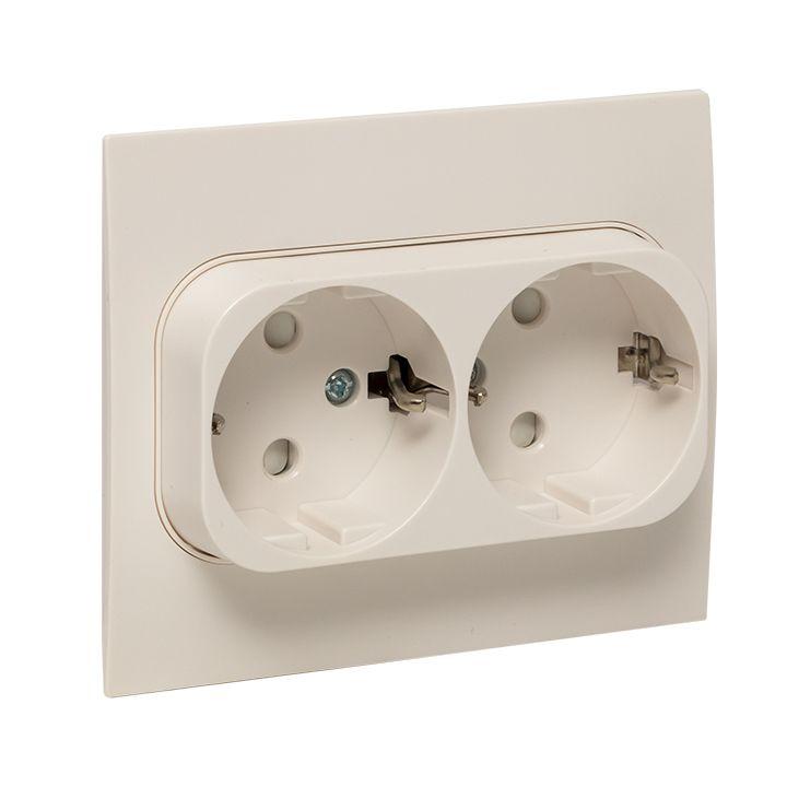 Розетка 2-м СП Стокгольм 16А IP20 с заземл. защ. шторки механизм бел. PROxima EKF EYR16-128-10 купить оптом выгодно Розетка 2-м СП Стокгольм 16А IP20 с заземл. защ. шторки механизм бел. PROxima EKF EYR16-128-10 оптом купить цена