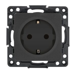 Розетка 1-м СП Стокгольм 16А IP20 с заземл. защ. шторки механизм черн. PROxima EKF EZR16-028-10 оптом купить цена