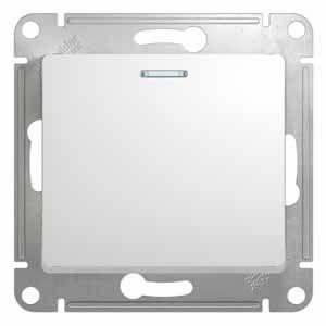 Выключатель 1-кл. СП Glossa 10А IP20 (сх. 1а) 10AX с подсветкой механизм бел. SE GSL000113 оптом купить цена