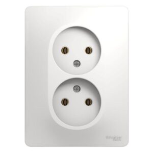 Розетка 2-м СП Glossa 16А IP20 без заземл. бел. SE GSL000120 оптом купить цена