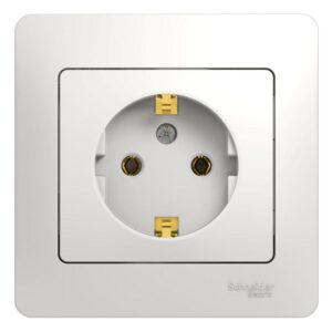 Розетка 1-м СП Glossa 16А IP20 с заземл. в сборе бел. SE GSL000142 оптом купить цена