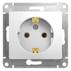 Розетка 1-м СП Glossa 16А IP20 с заземл. механизм бел. SE GSL000143 оптом купить цена