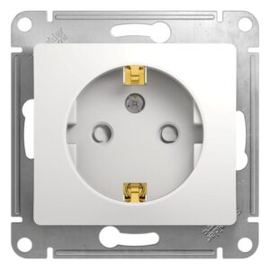 Розетка 1-м СП Glossa 16А IP20 с заземл. защ. шторки механизм бел. SE GSL000145 оптом купить цена