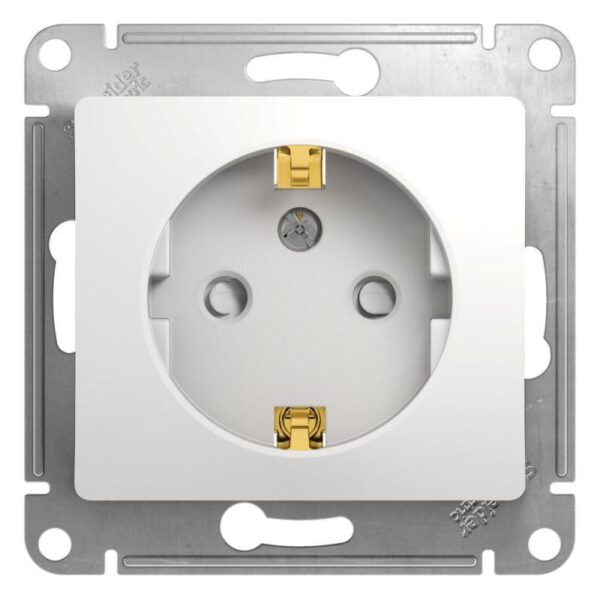 Розетка 1-м СП Glossa 16А IP20 с заземл. защ. шторки механизм бел. SE GSL000145 оптом купить цена