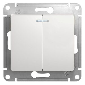 Выключатель 2-кл. СП Glossa 10А IP20 (сх. 5а) 10AX с подсветкой механизм бел. SE GSL000153 оптом купить цена