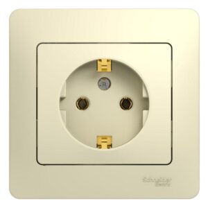 Розетка 1-м СП Glossa 16А IP20 с заземл. в сборе беж. SE GSL000242 оптом купить цена