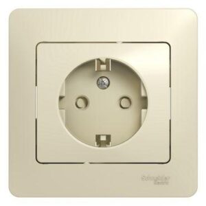 Розетка 1-м СП Glossa 16А IP20 с заземл. защ. шторки в сборе беж. SE GSL000244 оптом купить цена