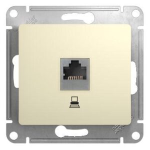 Розетка компьютерная 1-м СП Glossa RJ45 кат.5E механизм беж. SE GSL000281K оптом купить цена