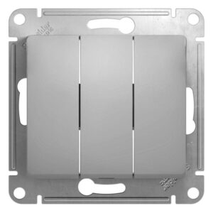 Выключатель 3-кл. СП Glossa 10А IP20 (сх. 1+1+1) 10AX механизм алюм. SE GSL000331 оптом купить цена