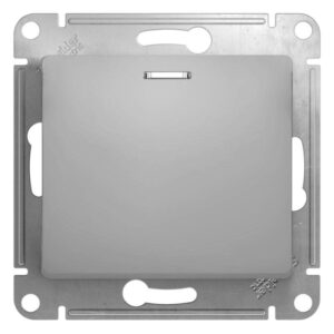 Переключатель проходной 1-кл. СП Glossa 10А IP20 (сх. 6а) 10AX с подсветкой механизм алюм. SE GSL000363 оптом купить цена