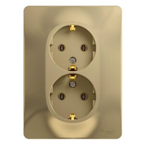Розетка 2-м СП Glossa 16А IP20 с заземл. в сборе титан SE GSL000424 оптом купить цена