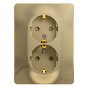 Розетка 2-м СП Glossa 16А IP20 с заземл. защ. шторки в сборе титан SE GSL000426 оптом купить цена