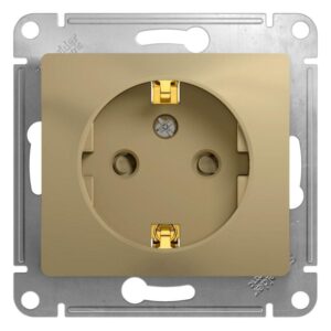 Розетка 1-м СП Glossa 16А IP20 с заземл. защ. шторки механизм титан SE GSL000445 оптом купить цена