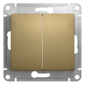 Выключатель 2-кл. СП Glossa 10А IP20 (сх. 5) 10AX механизм титан SE GSL000451 оптом купить цена