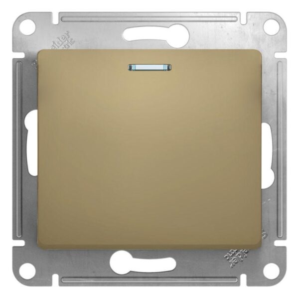 Переключатель проходной 1-кл. СП Glossa 10А IP20 (сх. 6а) 10AX с подсветкой механизм титан SE GSL000463 оптом купить цена