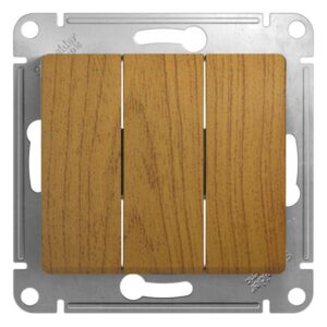 Выключатель 3-кл. СП Glossa 10А IP20 (сх. 1+1+1) 10AX механизм дуб SE GSL000531 оптом купить цена