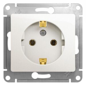 Розетка 1-м СП Glossa 16А IP20 с заземл. механизм перламутр. SE GSL000643 оптом купить цена
