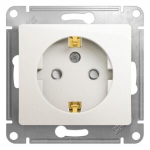Розетка 1-м СП Glossa 16А IP20 с заземл. защ. шторки механизм перламутр. SE GSL000645 оптом купить цена