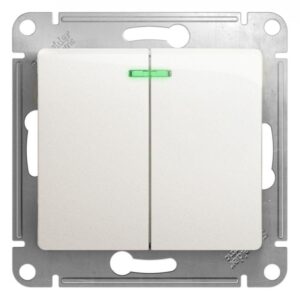 Выключатель 2-кл. СП Glossa 10А IP20 (сх. 5а) 10AX с подсветкой механизм перламутр. SE GSL000653 оптом купить цена