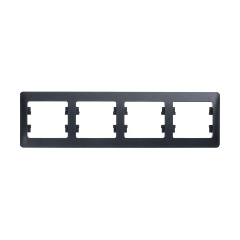 Рамка 4-м Glossa горизонт. антрацит SE GSL000704 купить оптом выгодно Рамка 4-м Glossa горизонт. антрацит SE GSL000704 оптом купить цена