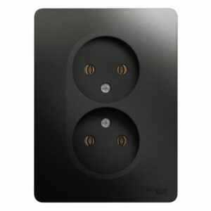 Розетка 2-м СП Glossa 16А IP20 без заземл. в сборе антрацит SE GSL000720 оптом купить цена