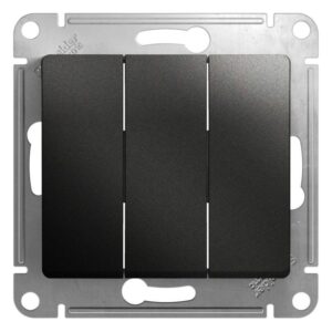 Выключатель 3-кл. СП Glossa 10А IP20 (сх. 1+1+1) 10AX механизм антрацит SE GSL000731 оптом купить цена