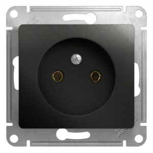 Розетка 1-м СП 1мод. Glossa 16А IP20 250В без заземл. механизм антрацит SE GSL000741 оптом купить цена