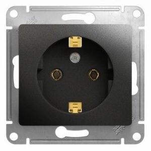 Розетка 1-м СП 1мод. Glossa 16А IP20 с заземл. механизм антрацит SE GSL000743 оптом купить цена