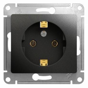 Розетка 1-м СП 1мод. Glossa 16А IP20 с заземл. механизм антрацит SE GSL000743 купить оптом выгодно Розетка 1-м СП 1мод. Glossa 16А IP20 с заземл. механизм антрацит SE GSL000743 оптом купить цена