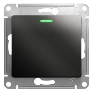 Переключатель проходной 1-кл. СП Glossa 10А IP20 (сх. 6а) 10AX с подсветкой механизм антрацит SE GSL000763 оптом купить цена