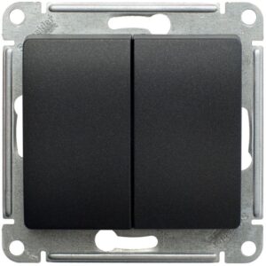 Переключатель проходной 2-кл. СП Glossa 10А IP20 (сх. 6) 10AX механизм антрацит SE GSL000765 оптом купить цена