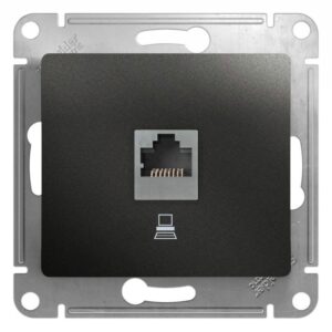 Розетка компьютерная 1-м Glossa RJ45 кат.5E механизм антрацит SE GSL000781K оптом купить цена