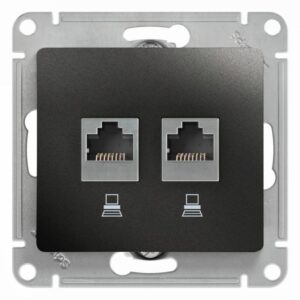 Розетка компьютерная 2-м Glossa RJ45 кат.5E механизм антрацит SE GSL000785KK оптом купить цена