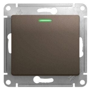Выключатель 1-кл. СП Glossa 10А IP20 (сх. 1а) 10AX с подсветкой механизм шоколад. SE GSL000813 оптом купить цена