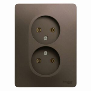 Розетка 2-м СП Glossa 16А IP20 250В без заземл. шоколад SE GSL000820 оптом купить цена