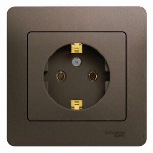 Розетка 1-м СП 1мод. Glossa 16А IP20 с заземл. в сборе шоколад SE GSL000842 оптом купить цена