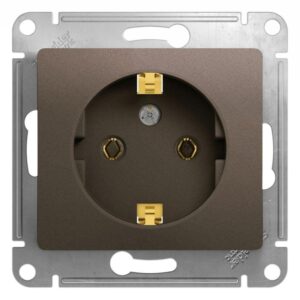 Розетка 1-м СП 1мод. Glossa 16А IP20 с заземл. механизм шоколад SE GSL000843 оптом купить цена