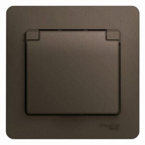 Розетка 1-м СП 1мод. Glossa 16А IP20 с заземл. защ. шторки с крышкой в сборе шоколад SE GSL000846 оптом купить цена