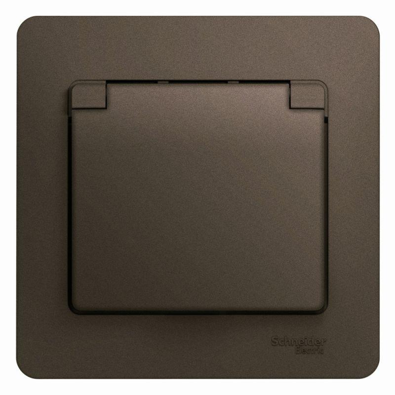 Розетка 1-м СП 1мод. Glossa 16А IP20 с заземл. защ. шторки с крышкой в сборе шоколад SE GSL000846 купить оптом выгодно Розетка 1-м СП 1мод. Glossa 16А IP20 с заземл. защ. шторки с крышкой в сборе шоколад SE GSL000846 оптом купить цена