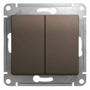 Выключатель 2-кл. СП Glossa 10А IP20 (сх. 5) 10AX механизм шоколад. SE GSL000851 оптом купить цена