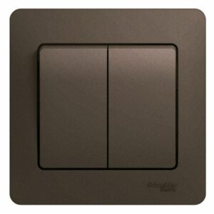 Выключатель 2-кл. СП Glossa 10А IP20 (сх. 5) 10AX в сборе шоколад. SE GSL000852 оптом купить цена