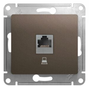Розетка компьютерная 1-м Glossa RJ45 кат.5E механизм шоколад SE GSL000881K оптом купить цена