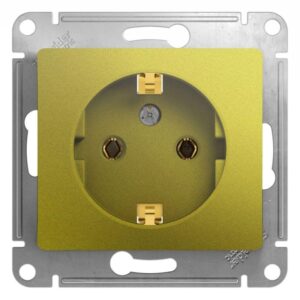 Розетка 1-м СП Glossa 16А IP20 250В с заземл. механизм фисташк. SE GSL001043 оптом купить цена